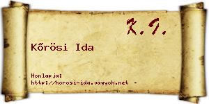 Kőrösi Ida névjegykártya